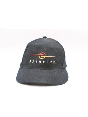Pathfire Black Baseball Cap Hat Vtg Corp Promo Tech Merch Streetwear Dad Hat 90s